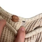 Free People  FP One Katya Thermal Mini Dress Sand Bodycon Waffle Ruched M Photo 3