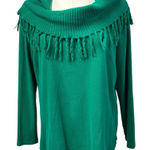 Rafaella  Cowl Neck Fringe Long sleeve Sweater Womens‎ XL Spring Soft Boho bright Photo 0