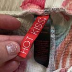 Hot Kiss tropical floral tie wide leg beach boho pants, size large Photo 4