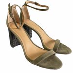 Banana Republic  Olive Green Heels Block Strap Casual Evening Party Heel Sandal Photo 3