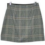 Abercrombie & Fitch  White Black Plaid Zip Up Slit A-Line Skirt Mini Skirt Size S Photo 1