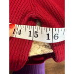 Catherine Malandrino Women's  Red Ribbed Bell Sleeve Crew Neck Sweater L Photo 3