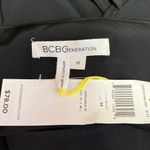 BCBGeneration NEW Black Velvet Sleeve Cutout Back Boat Neck Blouse Top Size M Photo 3