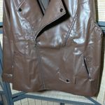 SheIn Brown Faux Leather Moto Jacket Photo 2