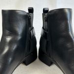 Calvin Klein  Women's Black Leather Ankle Boots Side Zip Comfort Low‎ Heel 7.5M Photo 7