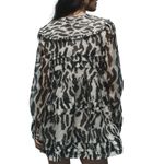 Anthropologie  Maeve Animal Print Sheer Ruffle Long Sleeve Mini Dress Size XXS Photo 1