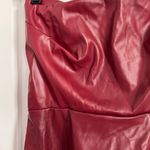 Nookie Burgundy Red Faux Leather Strapless Mini Dress Large Cocktail Photo 5