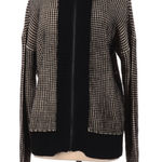 Hem & Thread  black white zip up cardigan NWT Medium‎ Photo 0