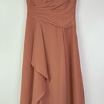Azazie  Kori A-Line Ruched Chiffon Dress in‎ Mai Tai Size A12 Photo 0