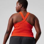 Athleta Horizon Scoop Neck Tank Top Cropped Ribbed Women’s Size Medium Orange Photo 1