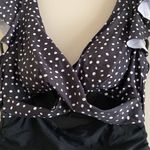 Amazon B2PRITY 1pc swimsuit Black and White Polka Dot with buyouts flutter sleeve Large Photo 6