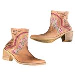 Anthropologie  Marco Delli Embroidered Leather Western Boot Size 36 Floral Cowboy Photo 9