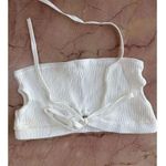 Casablanca Cut Out Ribbed Bralette in White Small New Womens Cropped Tube Top Photo 3