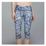 Lululemon Run Cropped Leggings Size 4 Multicolor Mid Rise Zip Pocket Workout Gym Photo 3