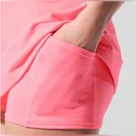 Alo Yoga  NWT Airbrush Streamline Dress Neon Bubblegum Pink & White Size L Photo 2