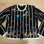 American Vintage Vintage Jack B Quick Novelty Cheerleader Football Embellished Cardigan Size PL Photo 0