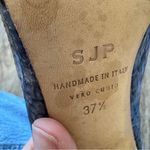 SJP Sarah Jessica Parker Pink Grey Snake Print Leather Heels Women 7 Fall Bootie Gray Photo 4