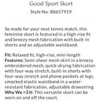 Free People Movement Good Sport Skort Nightshade Navy Size Small NWT Gray Photo 2