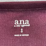 a.n.a  | Burgundy Lettuce Edge Long Sleeve Ribbed Top | Small Photo 4