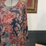 Soft Surroundings  Millie Floral Knit Top Tunic Sweater - Sz PS 💚🎀 Photo 2