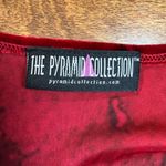 The Pyramid Collection Tunic Top Womens XL Red Velvet Ruffle Floral Long Sleeve Photo 6