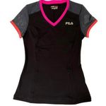 FILA Sport Women Size XS Live In Motion T-Shirt Short Sleeve Black Sporty 3-739 Photo 0