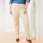 Talbots Chatham Fly Front Ankle Pants - Solid - Curvy Fit Beige XL Size 12 Photo 1