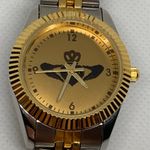 Women classic gold silver tone 30mm case quartz analog adjustable running Photo 2