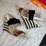 Kate Spade  7.5 M Slingback Wedge Sandal Stripes ISOLA Neutral Old Money Resort Photo 6