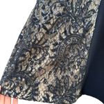 R & M Richards Navy Sequin and Lace Sleeveless Formal Evening Gown Maxi Dress, 4P Photo 6