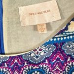 Skies Are Blue  Stitch Fix Blue and Purple Pattered Shift Dress, EUC, Size Medium Photo 7