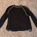 SheIn Black long sleeve shirt with white stitching Photo 0