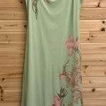 Cider NWT  Size XXLarge Sage Green Square Neck Floral Mesh Overlay Maxi Dress Photo 0