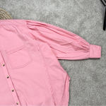 We The Free Free People Happy Hour Poplin Top Oversized Longsleeve Pink XS Photo 6