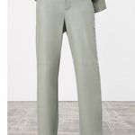 ZARA  faux leather high waisted trousers in sea green or light Mint green NEW Photo 0