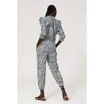 Veronica Beard Tanay Floral Cropped Jumpsuit Off White Navy Womens 8 Photo 5