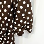 Susan Graver  Large Jacket Brown White Polka Dot Blazer Yellow Lined‎ Ruched 1198 Photo 6