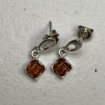 Sterling Silver Drop Earrings With Baltic Amber For Women Photo 7