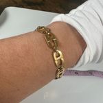 Christian Dior Vintage  CD Logo Gold Tone Bracelet Photo 6