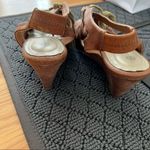 Giani Bernini ⭐ Cognac Luggage Leather Strappy Caged Peeptoe Wedge Sandals Size 6 Photo 5