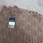 CHAPS  NWT Tan Brown Crocheted Peekabo Granola Earthy Long Sleeve Top Photo 2