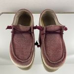 Hey Dude Womens Burgundy Wendy Fabric Drawcord Casual Slip On Loafer Shoes Photo 5