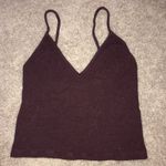 Brandy Melville Maroon Ribbed Crop Top Photo 0