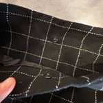 David N Wool Blend Black Windowpane Wrap Skirt Faux Leather Fringe Detail. 10. Photo 14