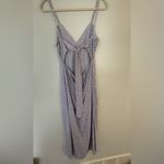 Forever 21 Spaghetti Strap Open Tie Back Purple Floral Maxi Dress Sz M Photo 6