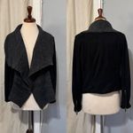 Lush Clothing LUSH Women Black Drape Front Cardigan Sweater Jacket Knit Waterfall Size S Photo 1