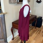 Honeyme Red Wine Knit Open Shoulder Shift Dress Photo 4