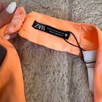 ZARA Satin Effect Crop Top Tangerine Photo 4