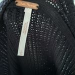 Free People  When It Rains V-Neck Knit Sweater in Black Photo 2