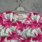 Michael Kors Top XL Pink Floral Rhinestone T Photo 3